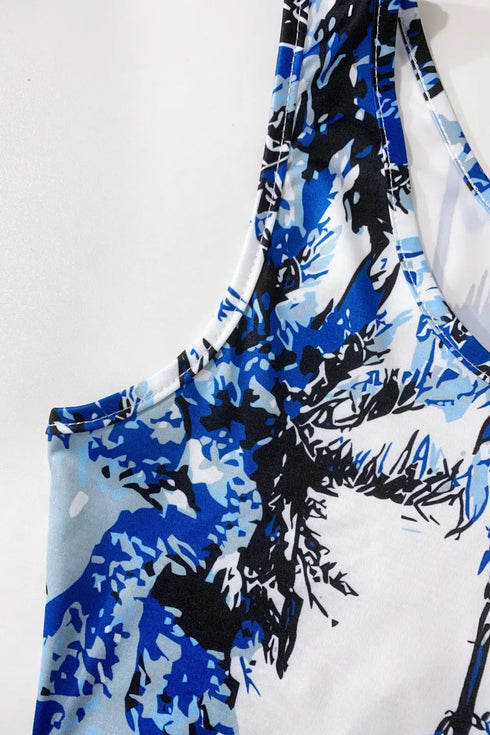 'Vanya' Printed Wide Strap Mini Dress - Celes Fashion